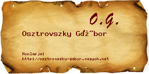 Osztrovszky Gábor névjegykártya
